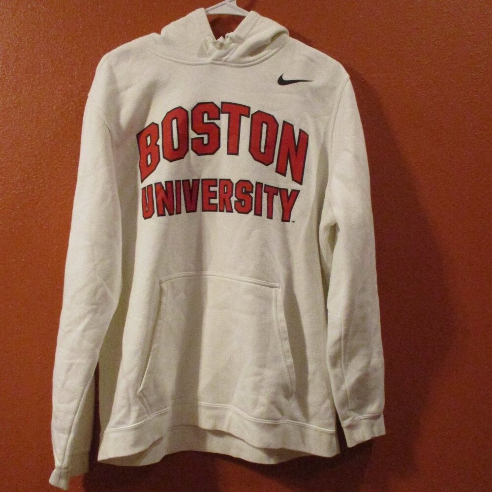 Nike Hoodie Boston University White Label Men Large Red Black Long Sleeve Hoodie